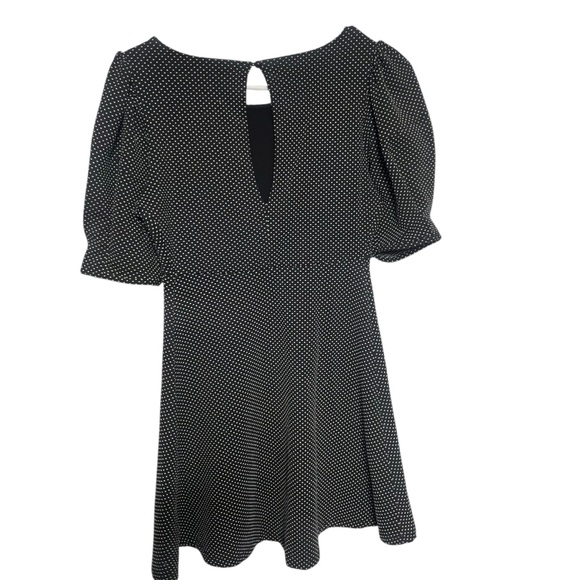 Free People Penelope Dress XS Black Polka Dot Puff Sleeve Mini Academia Boho - Picture 3 of 9